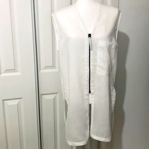 Helmut Lang White Sleevless Dress